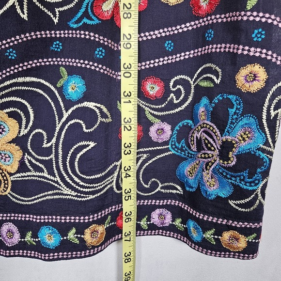 Maeve Anthropologie Shift Dress 8 Kira Floral Embroidered Sleeveless Tunic Lined - Picture 8 of 15